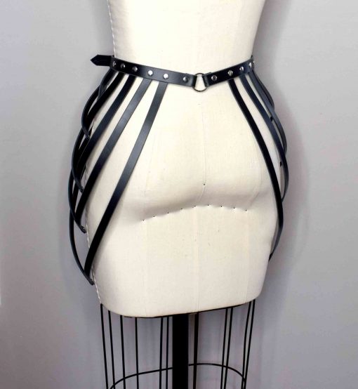 strappy draped leather belt