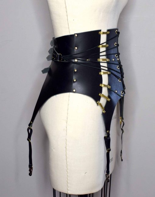 high waist leather girdle