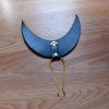 moon leather hair pin