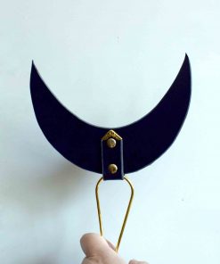 moon leather hair pin