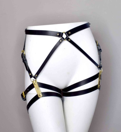 leather garter leg harness