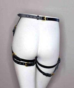 leather garter leg harness