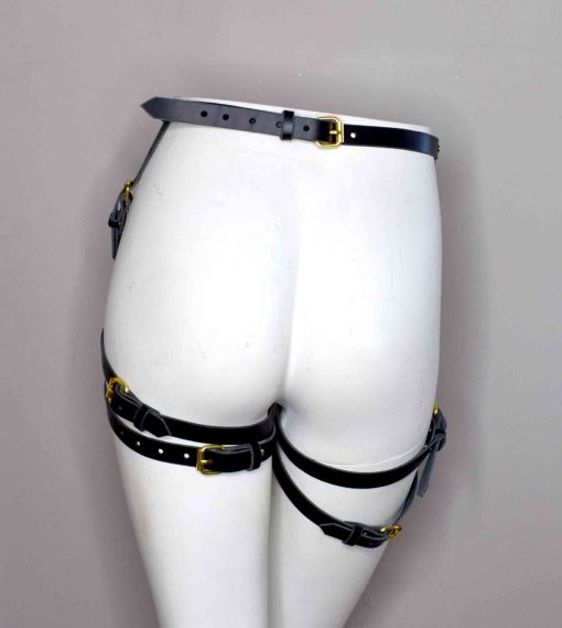 leather garter leg harness