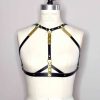 leather harness bra