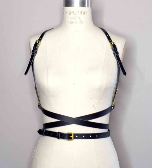 wrapped leather harness