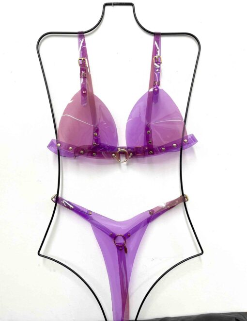 Bebe Ombre Vinyl Transparent High Cut Thong - Image 6