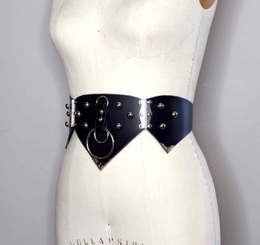 hinged leather waist belt