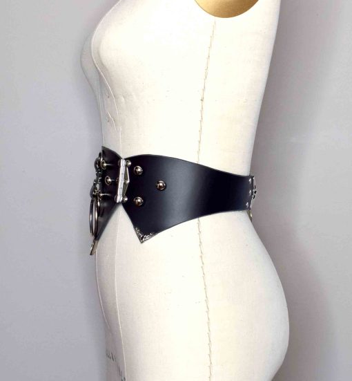 hinged leather waist belt