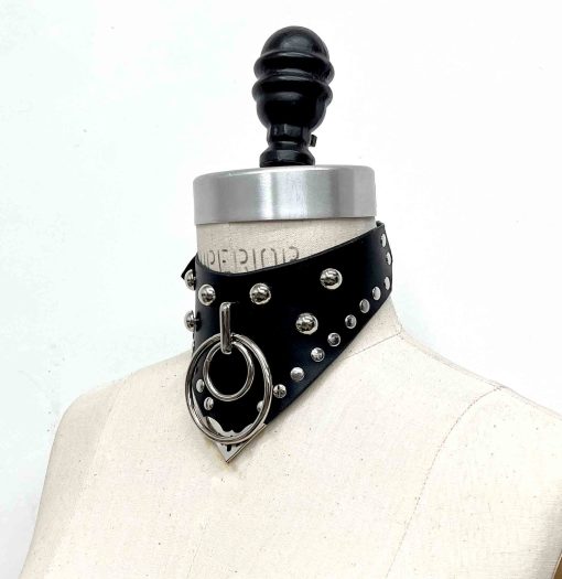 black leather posture collar