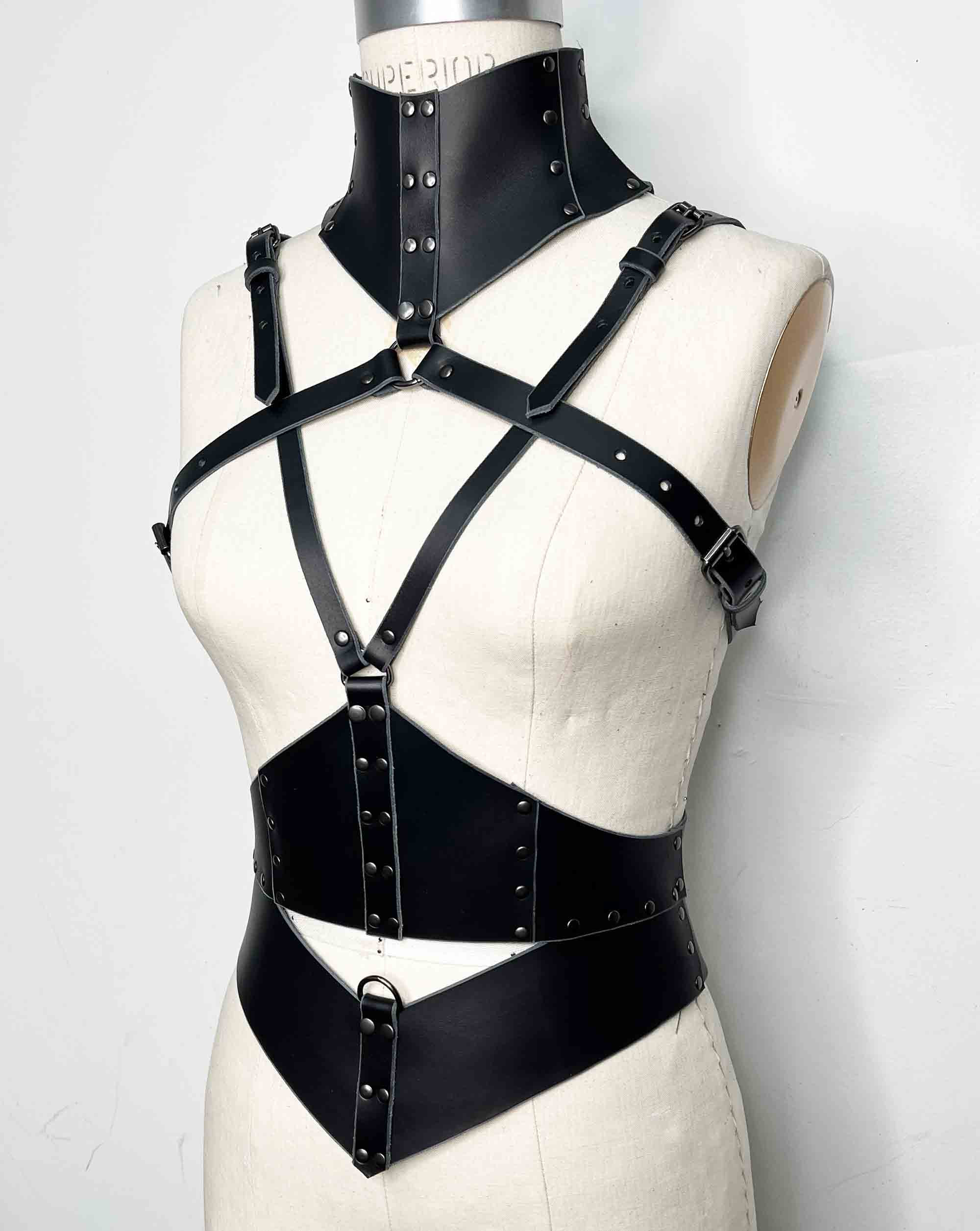 Stigma Black Leather Waist Cincher Harness