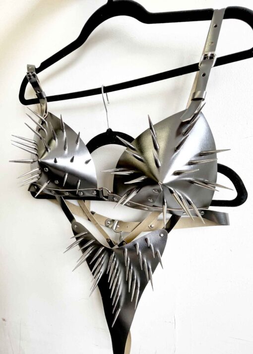 Andromeda Spiked Leather Bra - Image 4