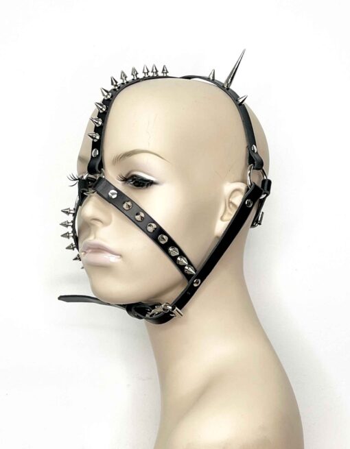 Icarus Spiked Leather Face Mask - Image 2