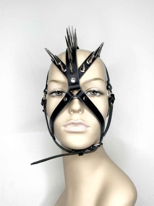 Andromeda Spiked Leather Headdress Mask - Image 2