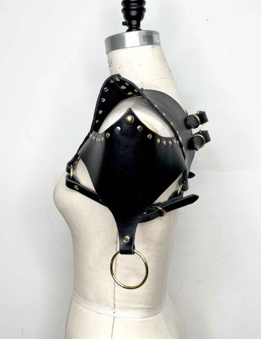 Archer Black Leather Shoulder Mantle - Image 3