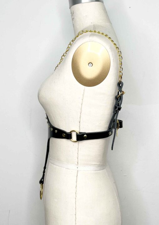 Archer Chain and Leather Underbust Harness - Image 3