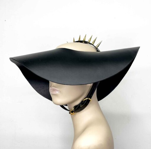 Delia Wide Brim Floppy Leather Hat - Image 2