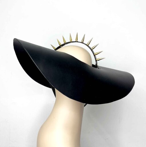 Delia Wide Brim Floppy Leather Hat - Image 3