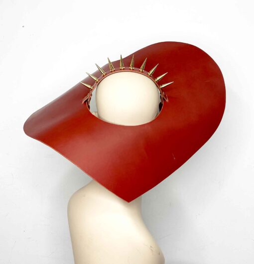 Heart Wide Brim Floppy Leather Hat - Image 3